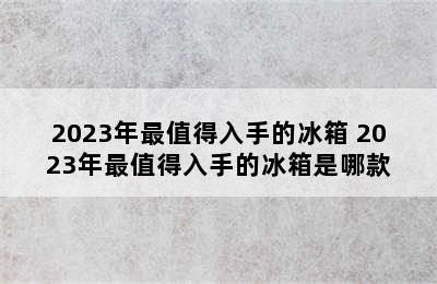 2023年最值得入手的冰箱 2023年最值得入手的冰箱是哪款